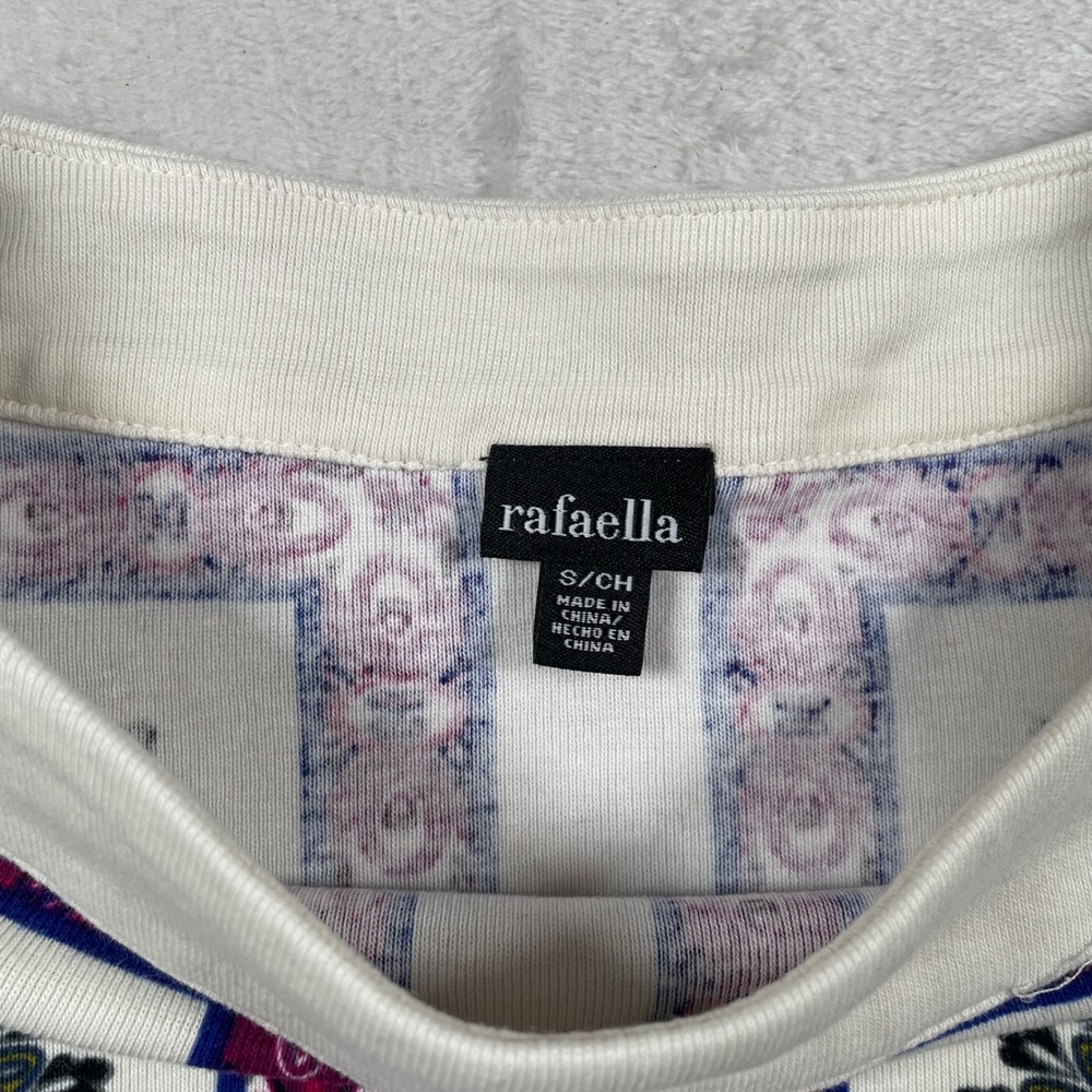 Rafaella Paisley Print 3/4 Sleeve Boat Neck Top - Women's Small (S) - Picture 3 of 6